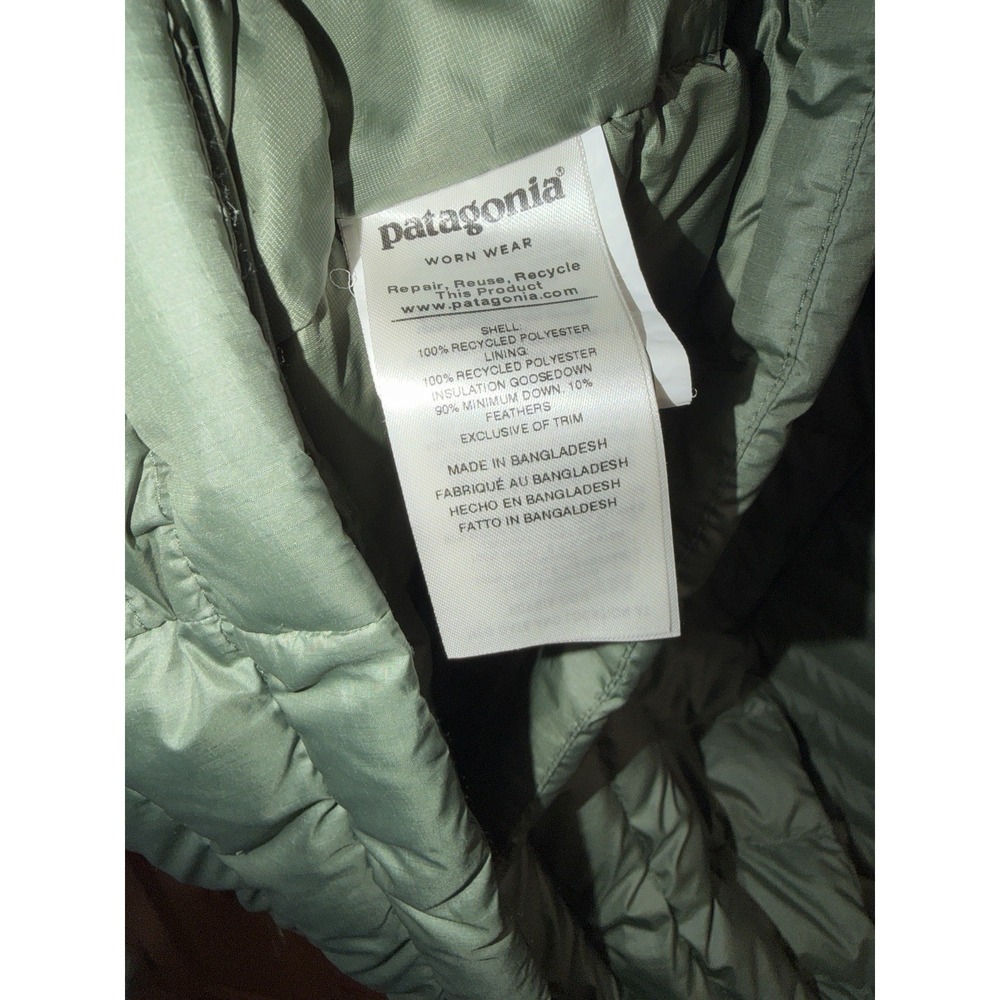 Patagonia Women's XXL Down Sweater Puffer Jacket 84683 Green Quilted Collared - Picture 8 of 9